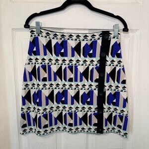 RACHEL Rachel Roy Geometric Print Knit Mini Bodycon Skirt